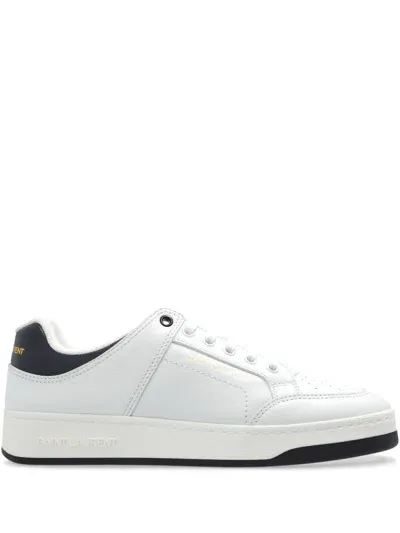 Saint Laurent White Leather Court Sl/61 Sneakers