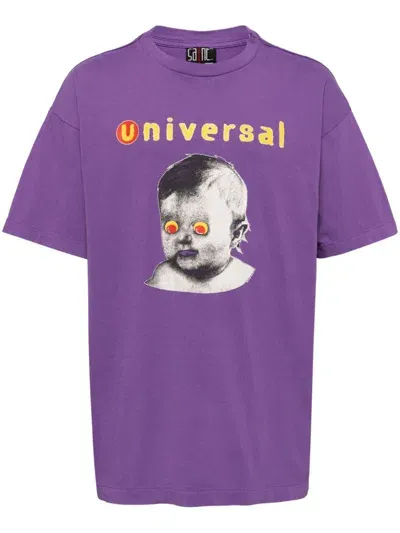 Saint Mxxxxxx Universal-print T-shirt In Purple