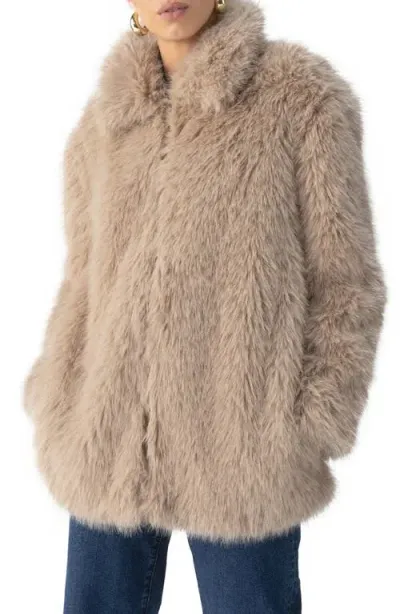 Sanctuary Carmen Faux Fur Coat In Chocolate