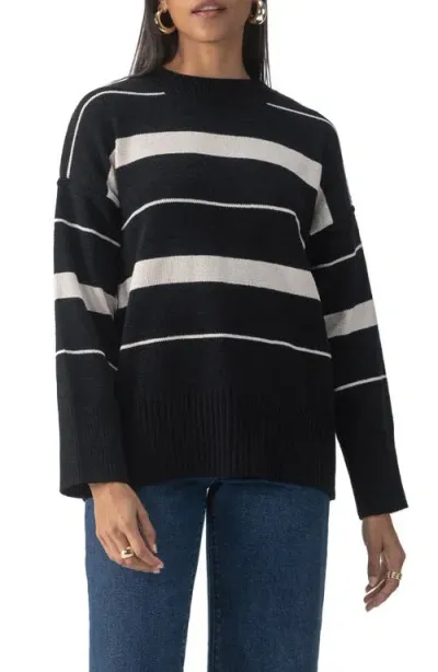 Sanctuary Modern Stripe Sweater In Black Almond