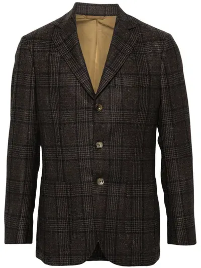 Sartorio Napoli Tartan Pattern Blazer In Brown