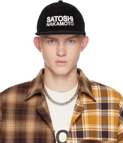 Satoshi Nakamoto Black Chainstitch Logo Cap