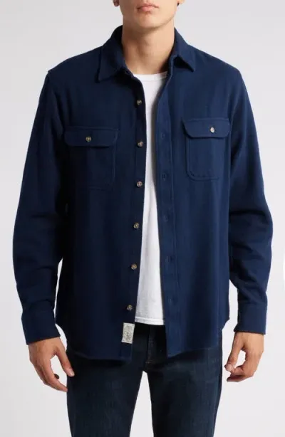 Schott Nyc Flannel Work Shirt In Navy