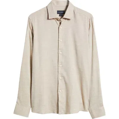 Scott Barber Cotton & Wool Button-up Shirt In Camel