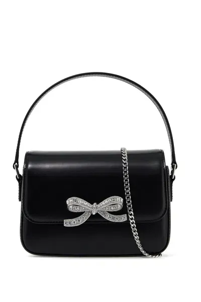 Self-portrait Smooth Leather Micro Handbag In 10 Words In Black