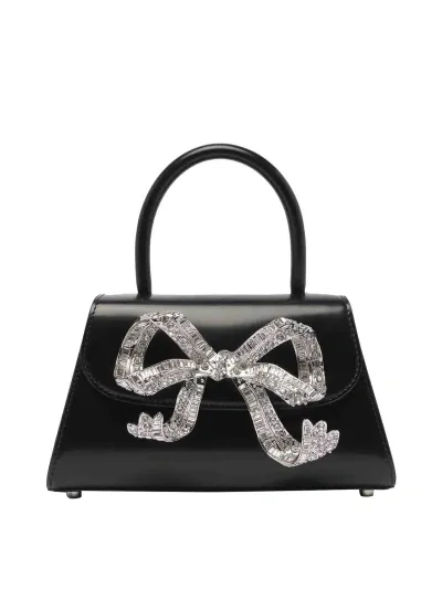 Self-portrait The Bow Mini In Black With Diamante