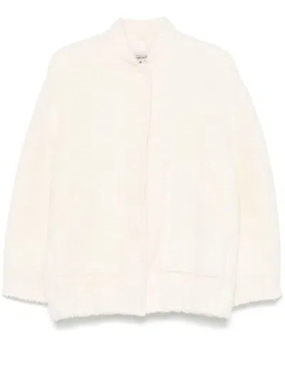 Semi-couture Ciprienne Bomber In Alpaca And Wool In White