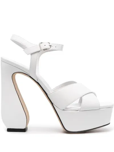 Si Rossi T-strap High-heeled Sandals In White