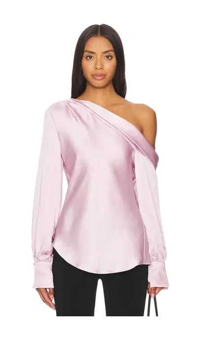 Simkhai Alice One Shoulder Top In Pink