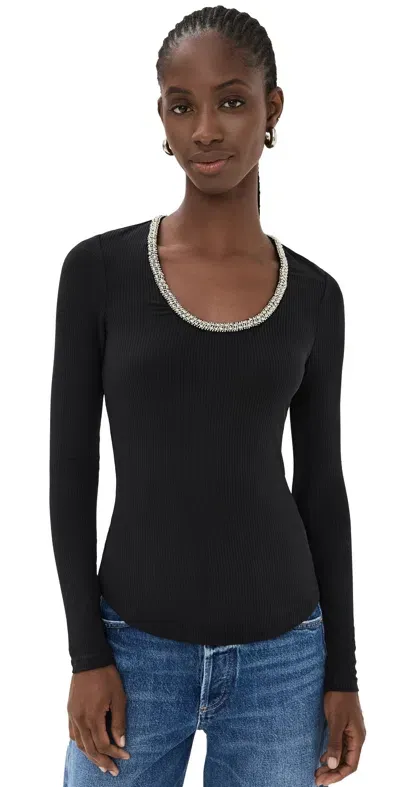 Simkhai Janay U-neck Top Black