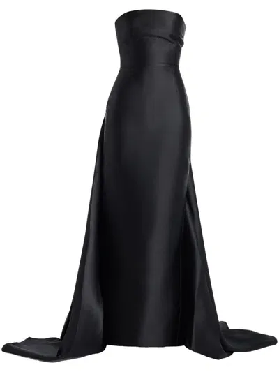 Solace London Tiffany Strapless Maxi Dress In Black