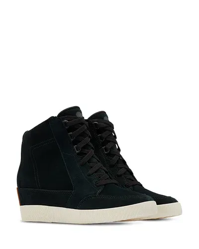 Sorel Out N About Wedge Ii Shoe In Black/sea Salt