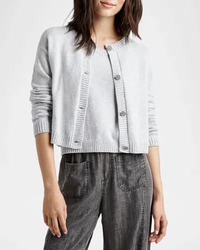 Splendid Cropped Cardigan In Ice Hthr Gray