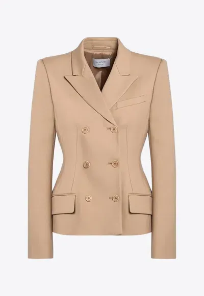 Sportmax Cablo Double-breasted Blazer In Beige