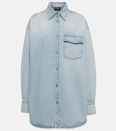 Sportmax Targa Oversized Denim Shirt In Blue