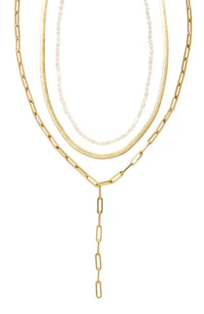 St. Moran Harlow Set Of 3 Necklaces In White