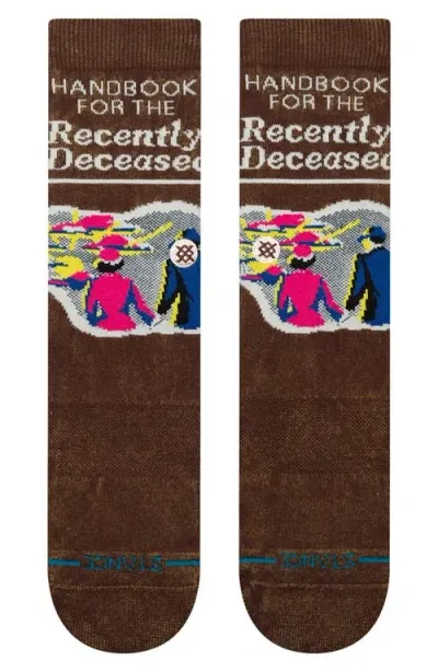 Stance Recently Deceased Cotton Blend Crew Socks In Brown