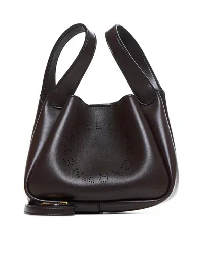 Stella Mccartney Logo Detailed Open Top Handbag In Brown