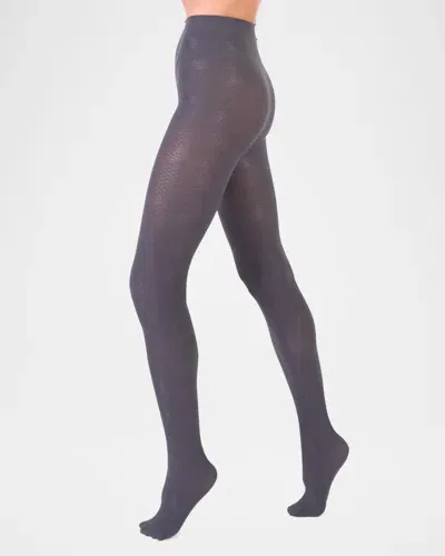 Stems Rosey Floral Knit Tights In Grey