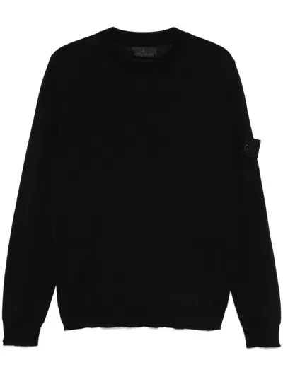 Stone Island Compass-badge Sweater In Black