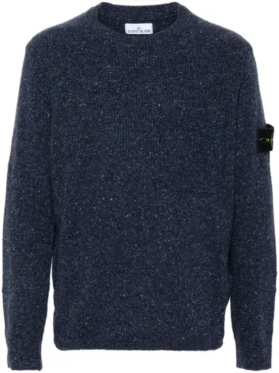 Stone Island Compass-badge Sweater In Blue