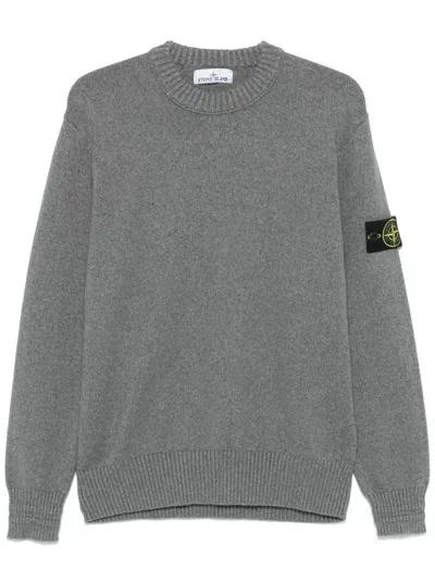 Stone Island Compass-badge Sweater In Grau