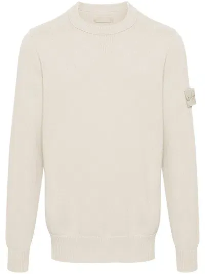 Stone Island Compass-badge Sweater In Beige