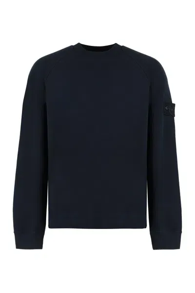 Stone Island Cotton Crew-neck Sweatshirt In Blue