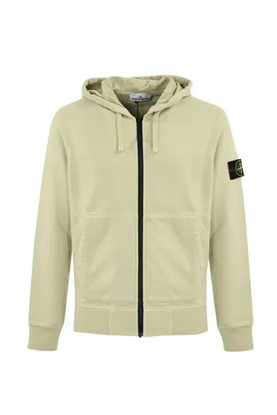 Stone Island Zip Sweatshirt 64251 In Plaster