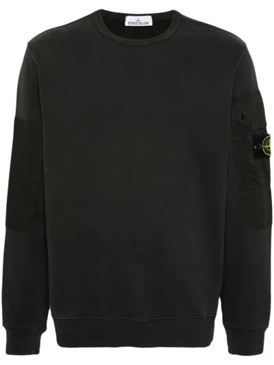 Stone Island Sweatshirt Mit Kompass-patch In Black