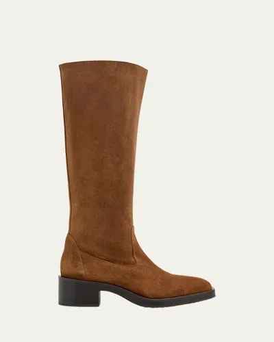 Stuart Weitzman Kaia Suede Knee Boots In Coffee