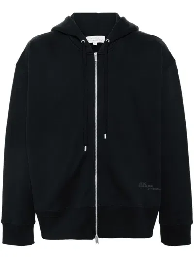 Studio Nicholson Logo-print Zip-up Hoodie In Blue