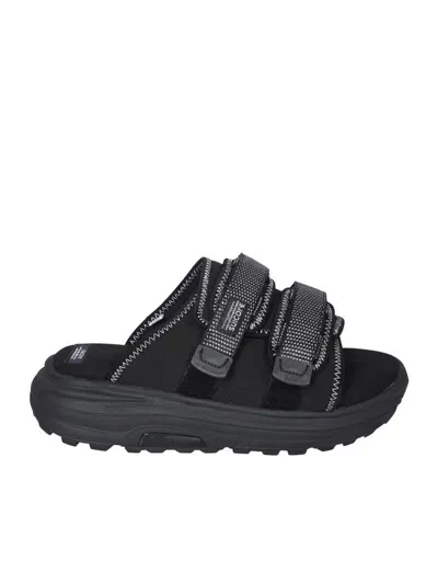 Suicoke Moto Run Logo-patch Slides In Black