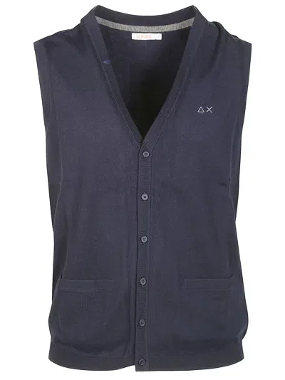 Sun 68 Gilet Bottoni In Blu