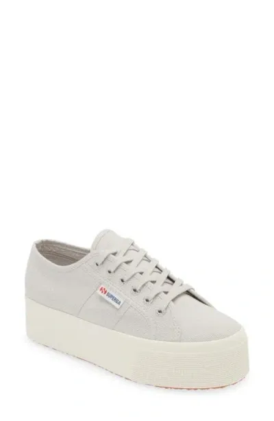 Superga 2790 Platform Sneaker In Grey Silveravorio