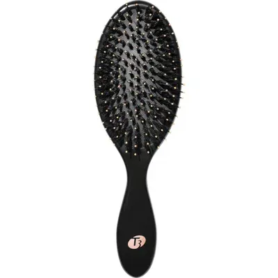 T3 Polish & Shine Premium Faux Boar & Nylon Oval Hairbrush In Black