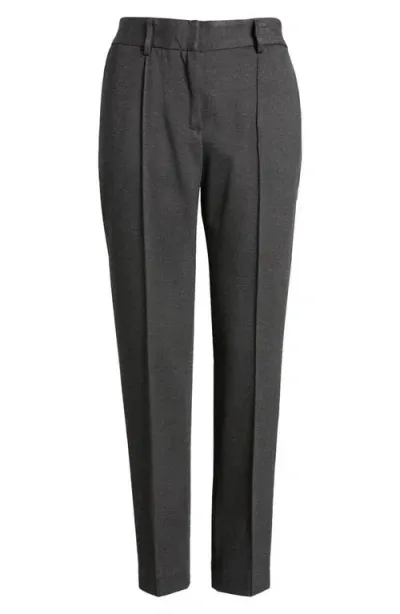 Tahari Asl Seamed Front Stretch Ponte Pants In Heather Grey