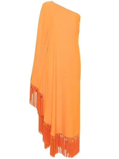 Taller Marmo Pre Arno Fringed Long Dress In Red