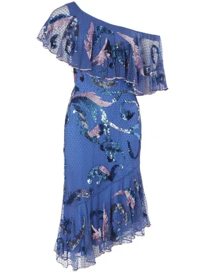 Temperley London Novella Midi Dress In Blue