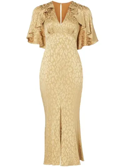 Temperley London Willow Midi Dress In Gold