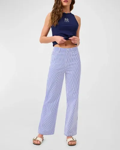 Terez Electric Blue Stripe Twill Pants