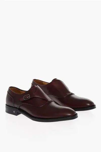 Testoni Leather Sant'eulalia Monk Shoes In Brown