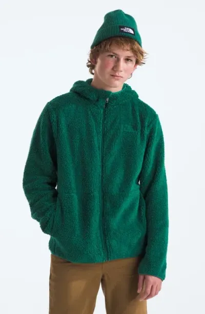 The North Face Kids' Campshire Fleece Zip Hoodie In Evergreen