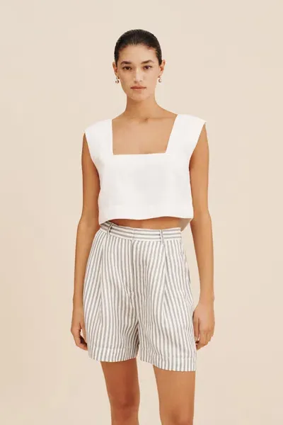 The Posse Caleb Crop Top In Ivory