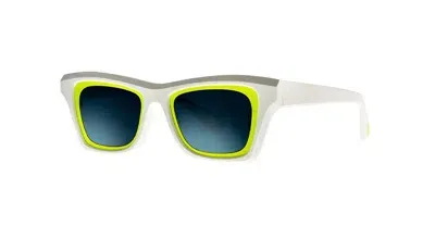 Theo Eyewear Sunglasses In White, Fluo Yellow