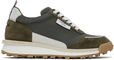 Thom Browne Alumni Suede Sneakers In Green