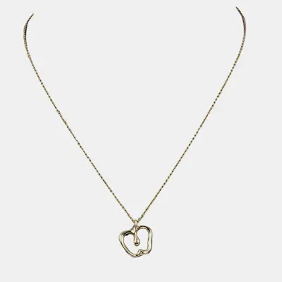 Pre-owned Tiffany & Co 18k Yellow Gold Elsa Peretti Apple Pendant Necklace