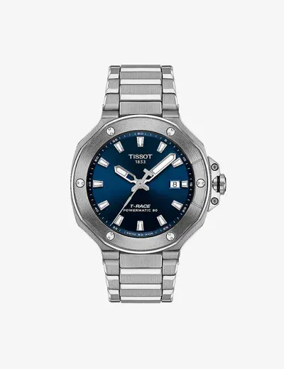 Tissot Mens Blue T Race 41mm Mens Stainless-steel Automatic Watch In No Color