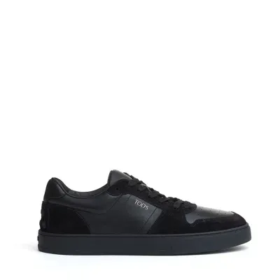 Tod's Levante Leather Sneakers In Black