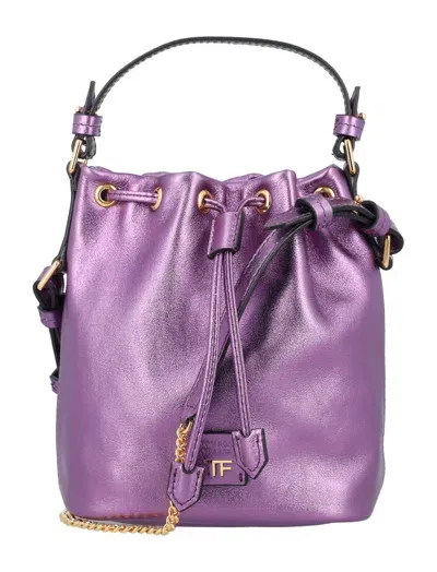 Tom Ford Disco Small Bucket Bag In Purple